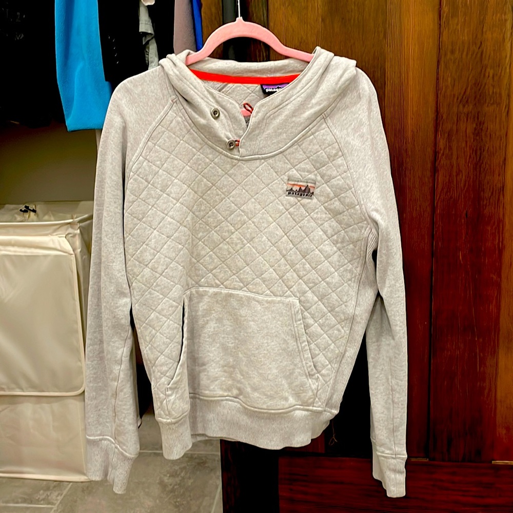 Patagonia quilted grey cotton hoody Men’s S